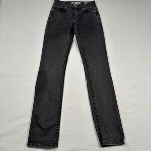 BKE Alec Jeans Men's 27 *26x31.5 Straight Leg Low Rise Med Wash‎ Black Denim